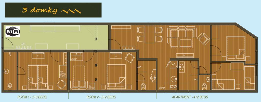 3 Domky Bed & Breakfast Demanovska Dolina Bagian luar foto